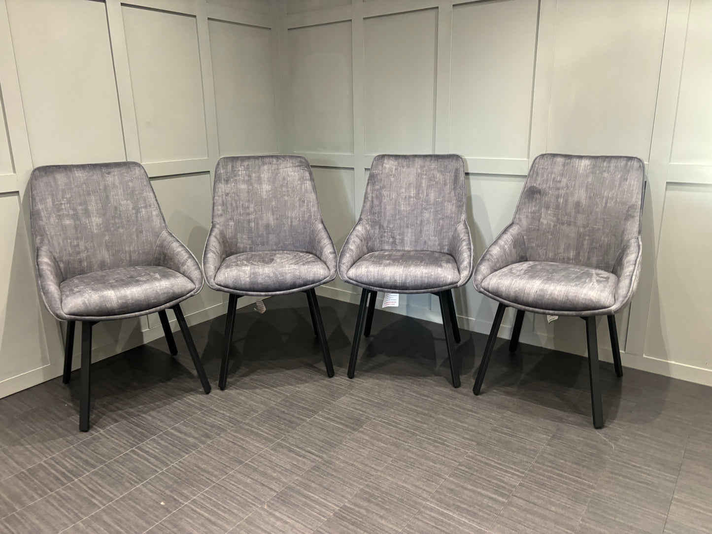 Set of Four High Street Branded Swivel Chairs RRP £498 Heritage Grey