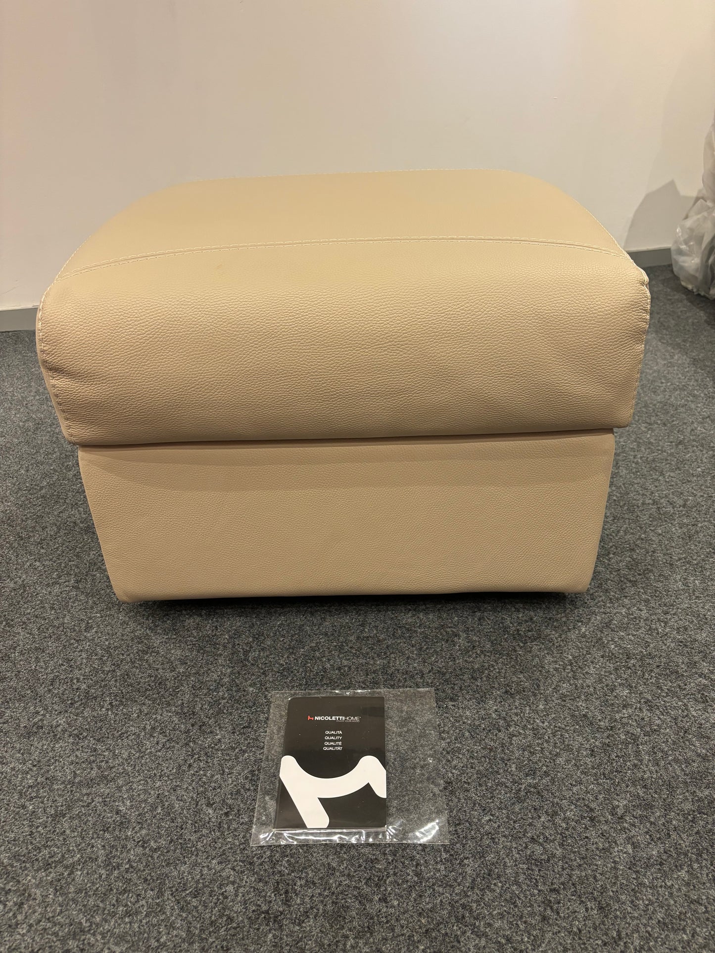 Brand New Nicoletti Home Davide Storage Footstool Real Italian Leather RRP £495