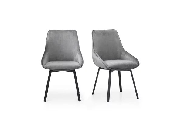 Set of Four High Street Branded Swivel Chairs RRP £498 Heritage Grey
