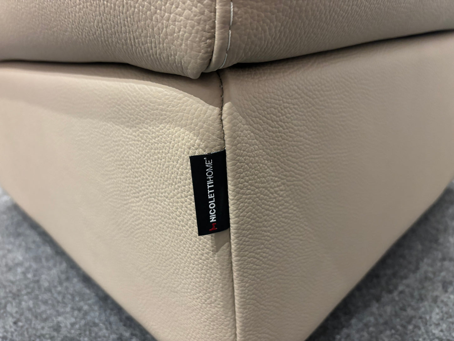 Brand New Nicoletti Home Davide Storage Footstool Real Italian Leather RRP £495