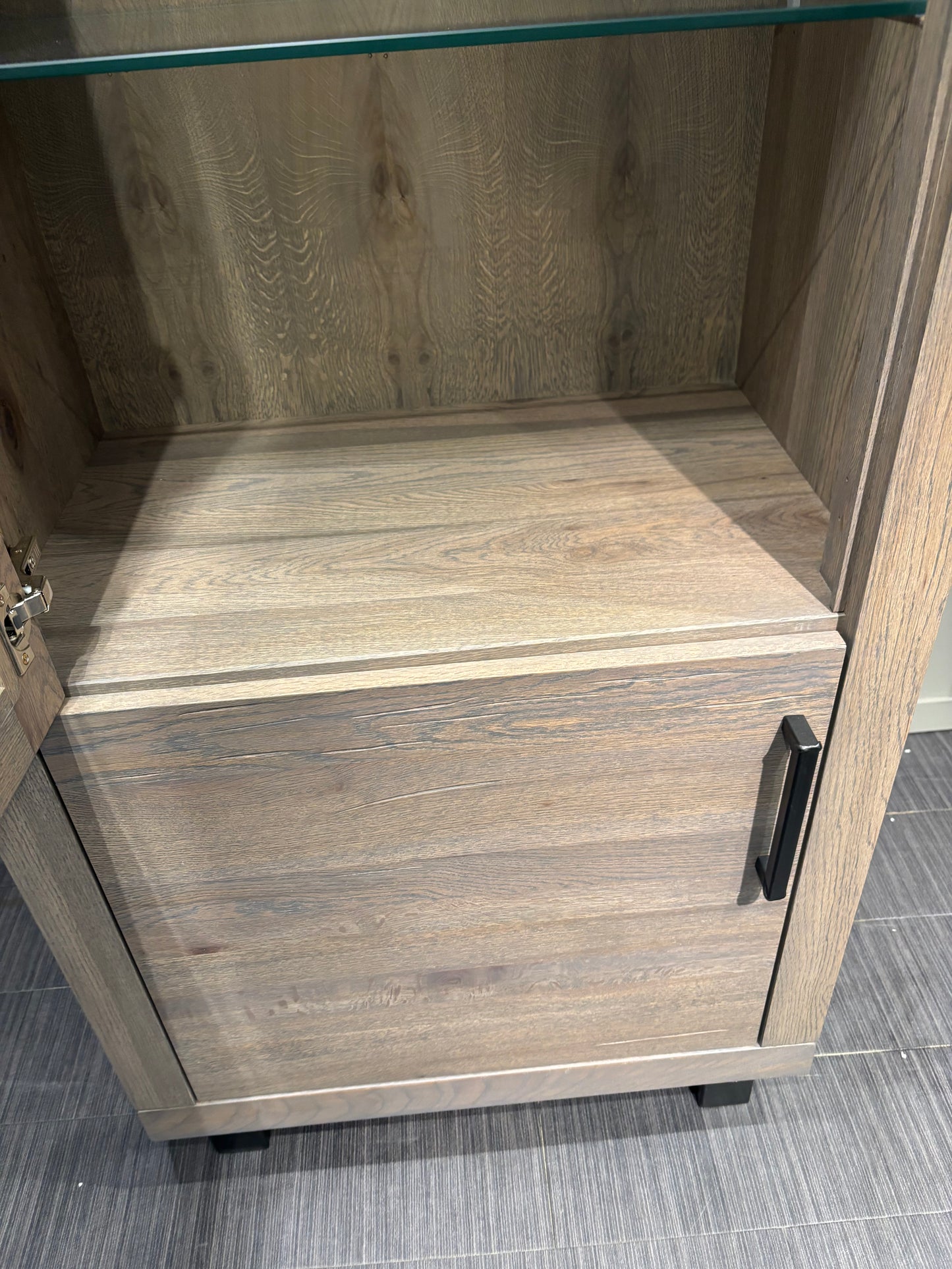 Bodahl Terra Right Hand Solid Grey Oak Display Unit Luxury Cabinet RRP £2899