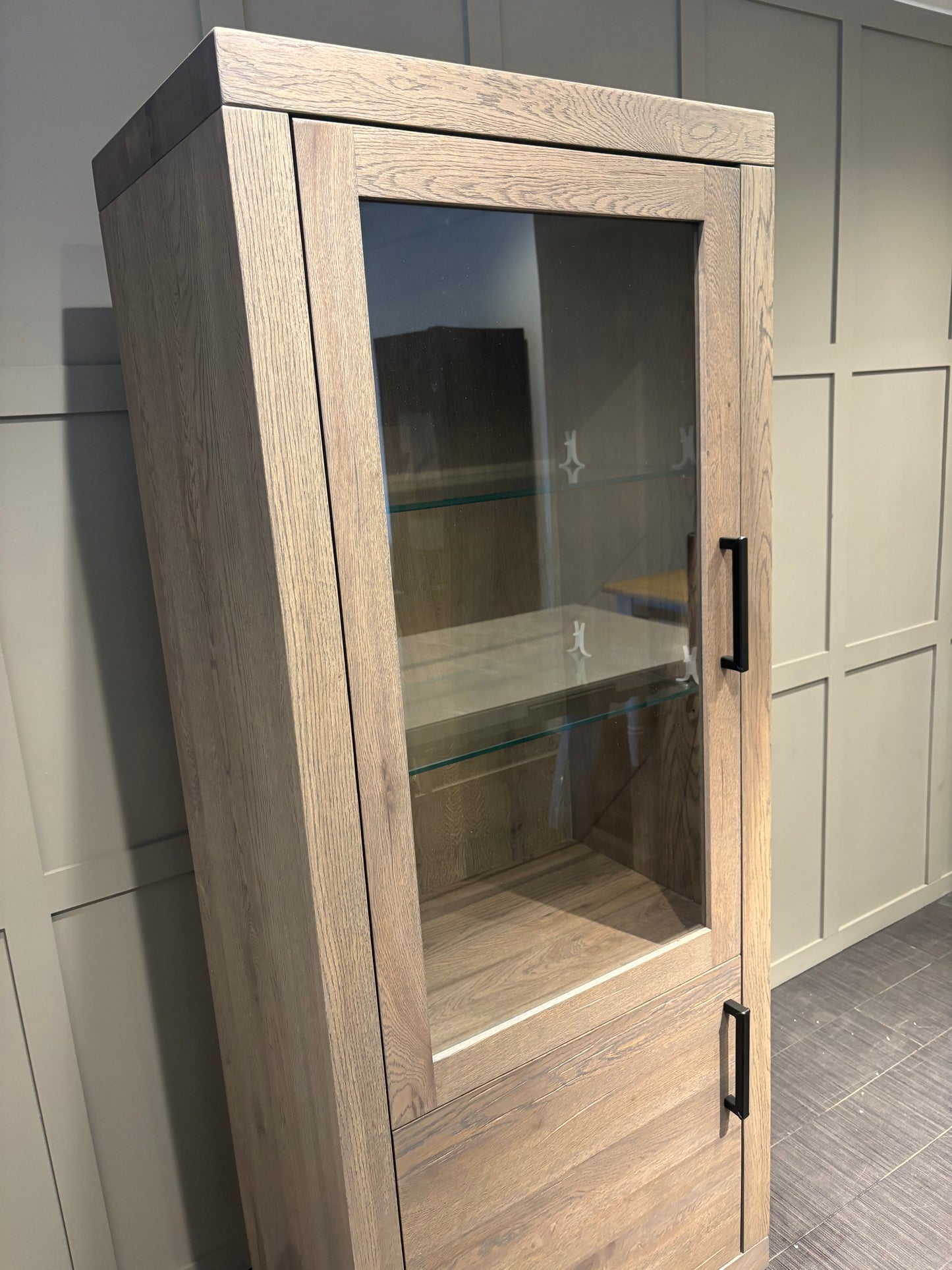 Bodahl Terra Right Hand Solid Grey Oak Display Unit Luxury Cabinet RRP £2899