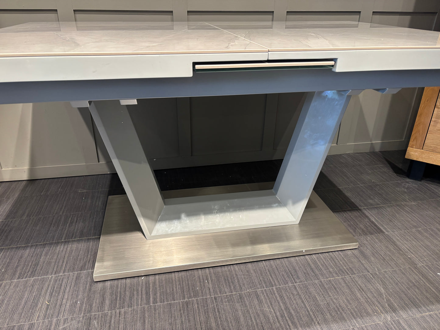 Stunning Large Extendable Grey Ceramic Dining Table RRP £1569