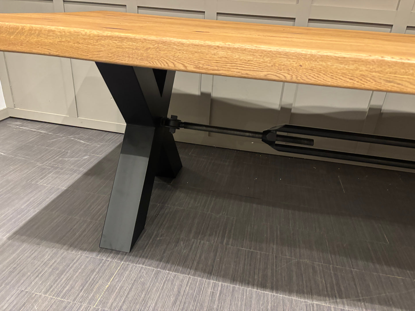 Stunning Solid Oak Bodhal Wavy Edge 2.8m Oak Table RRP £3699