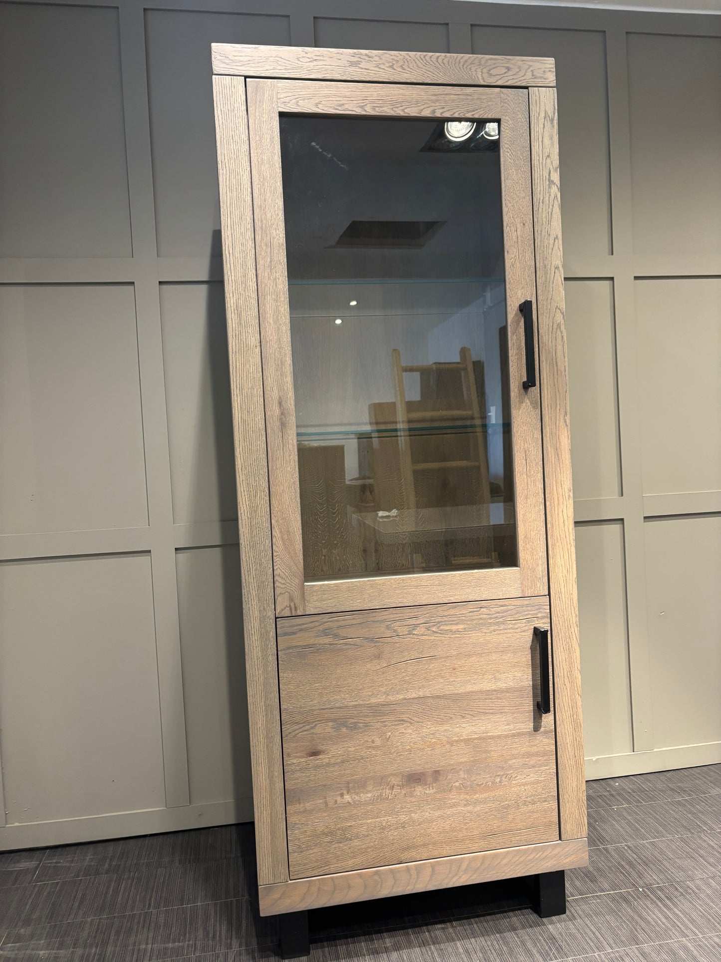 Bodahl Terra Right Hand Solid Grey Oak Display Unit Luxury Cabinet RRP £2899