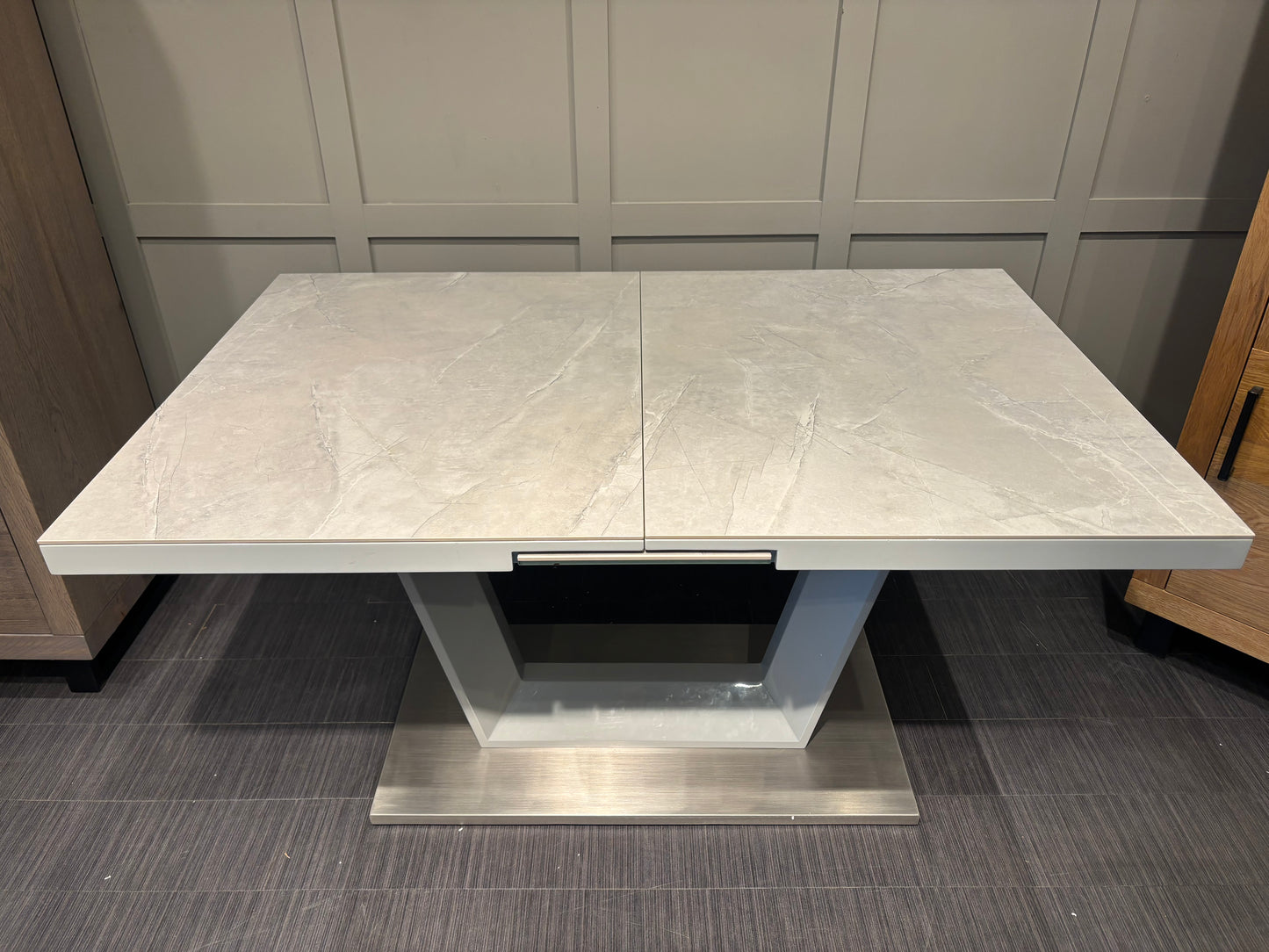 Stunning Large Extendable Grey Ceramic Dining Table RRP £1569