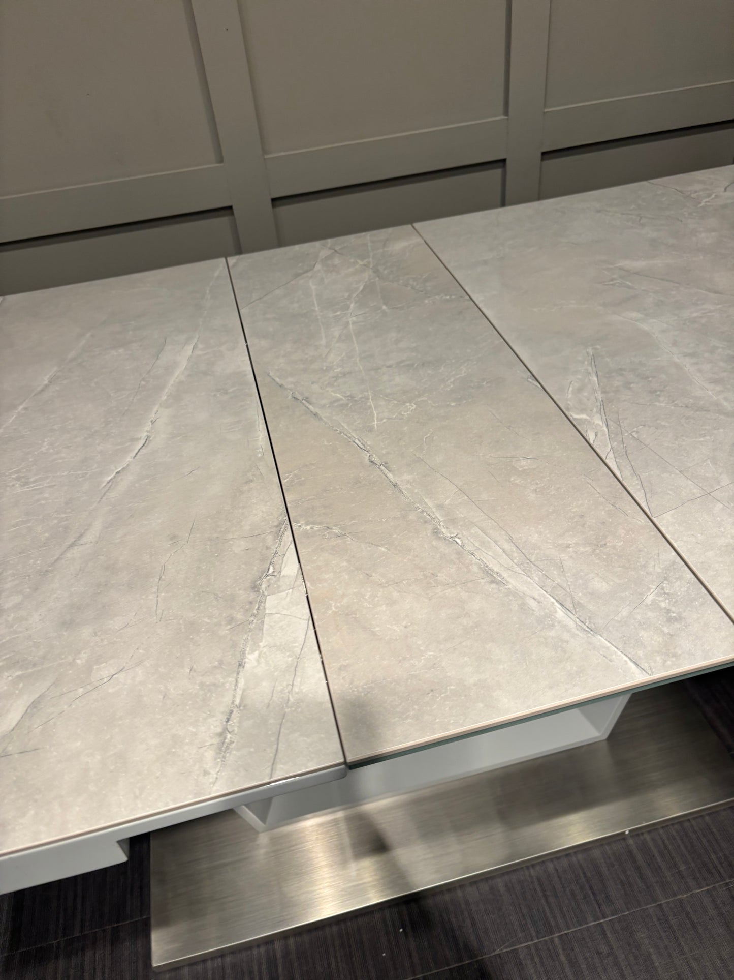 Stunning Large Extendable Grey Ceramic Dining Table RRP £1569