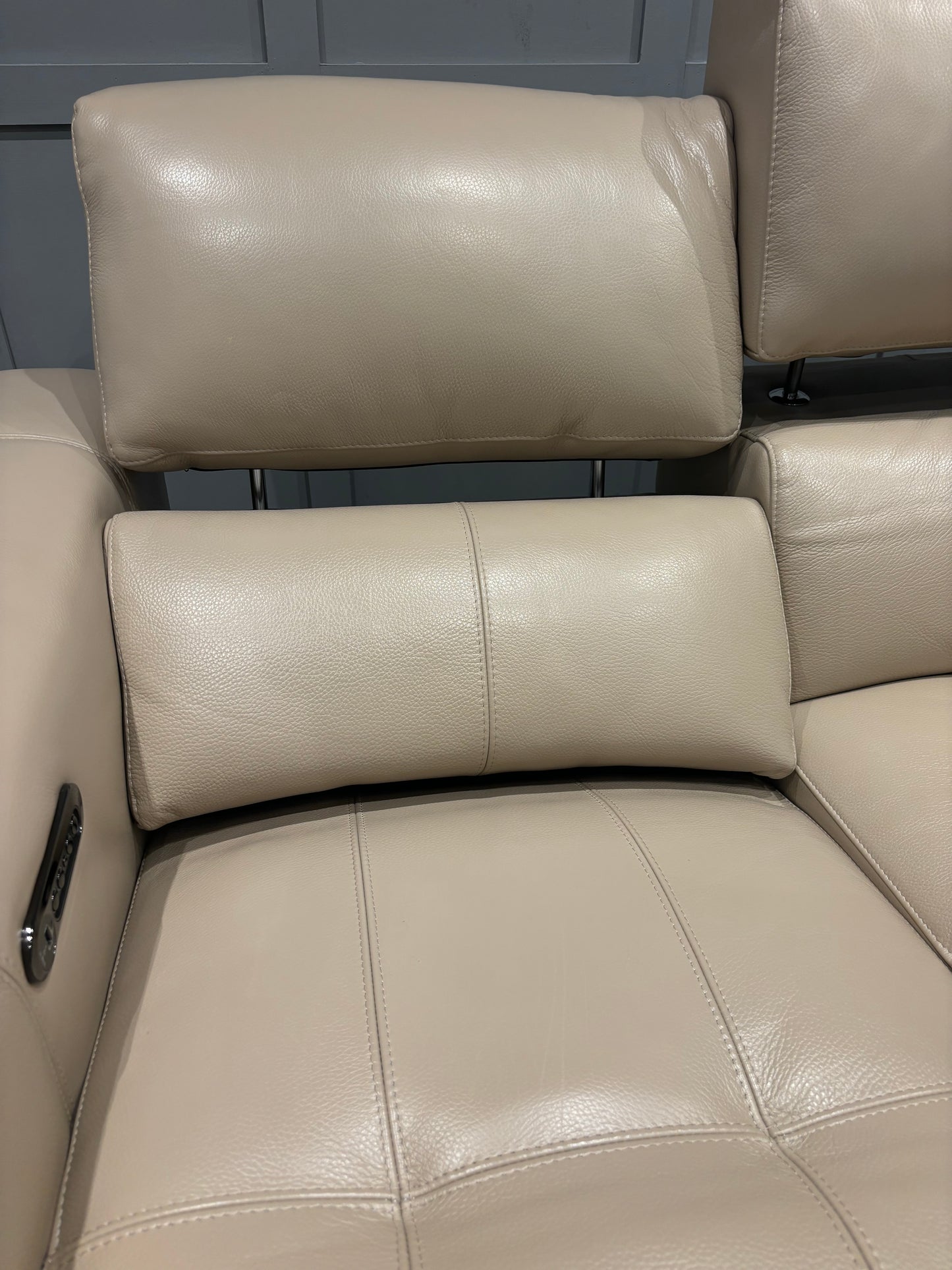High Street Branded Two Seater Leather Power Recliner Sofa RRP £1899